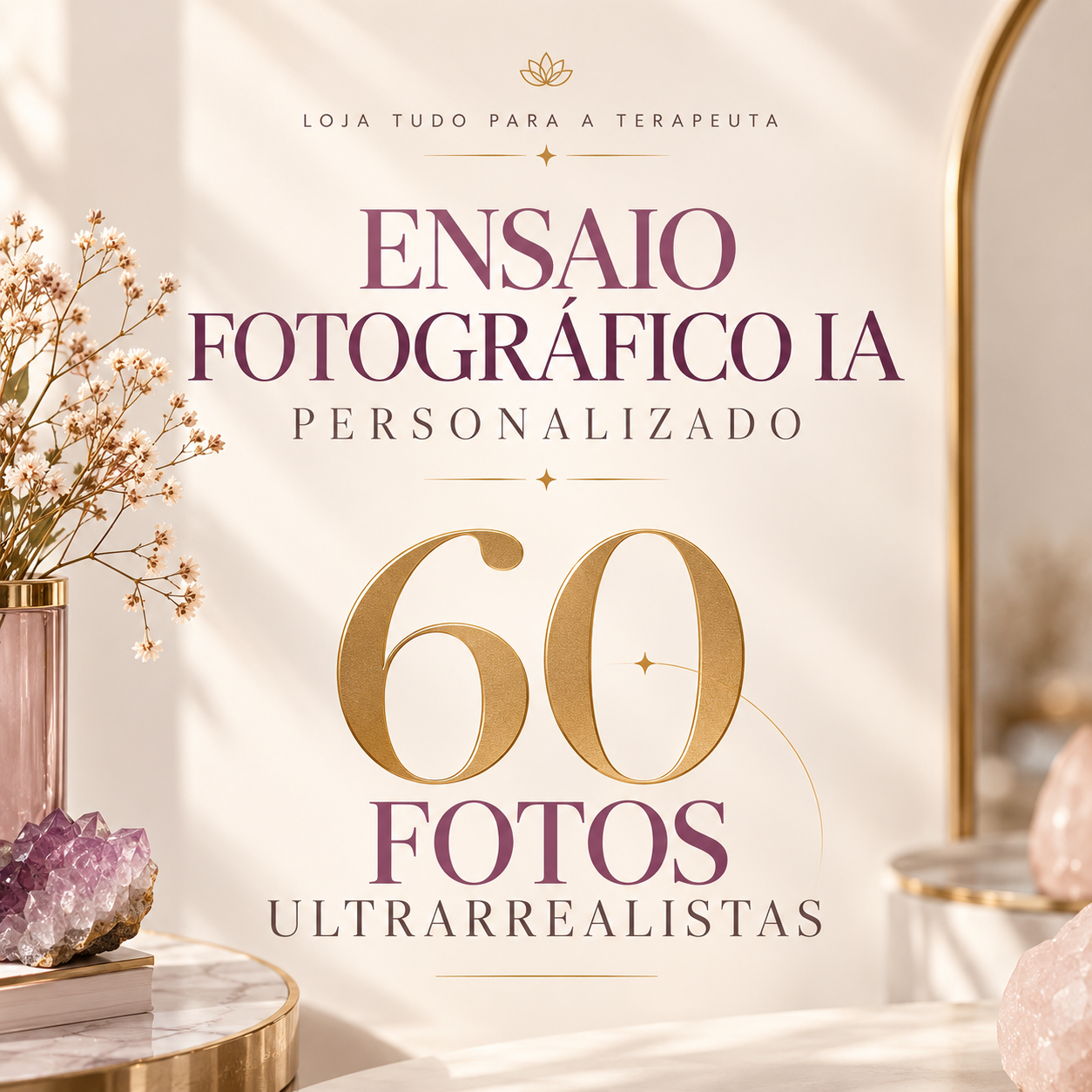 ENSAIO FOTOGRÁFICO IA PERSONALIZADO - 60 FOTOS ULTRARREALISTAS