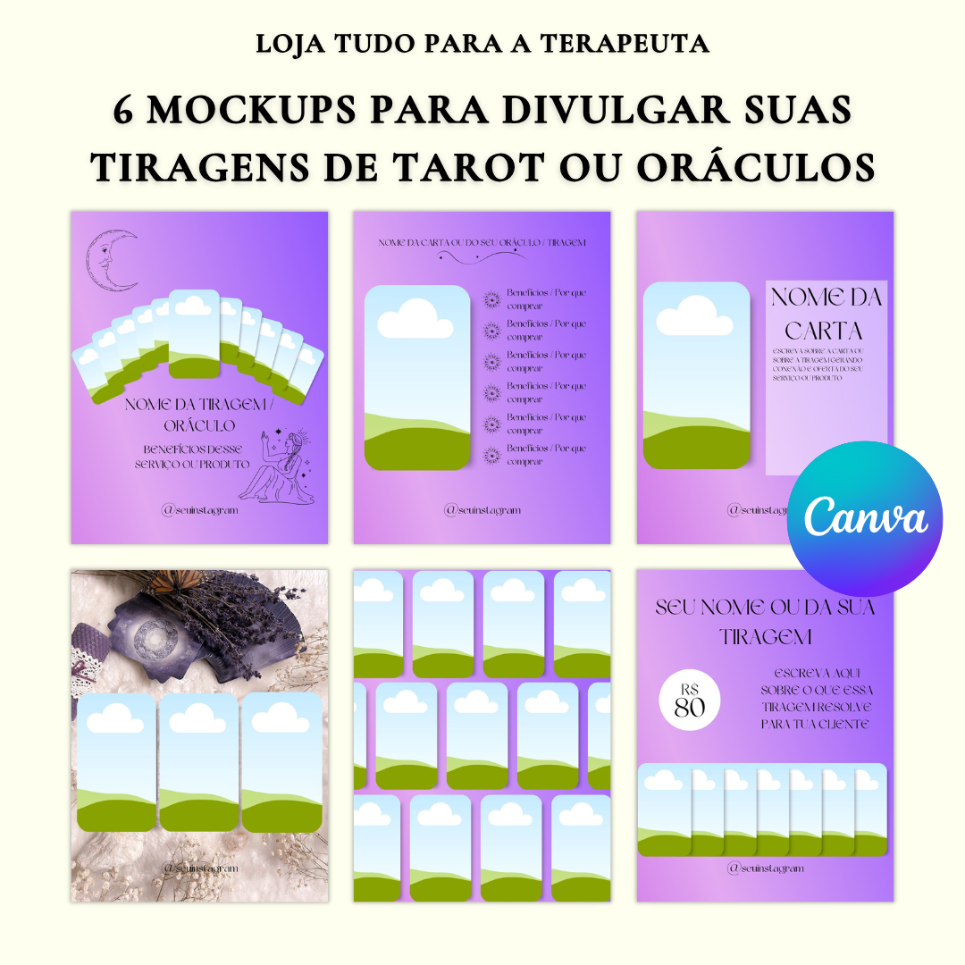6 MOCKUPS PREMIUM PARA DIVULGAR SUAS TIRAGENS DE TAROT E ORÁCULOS