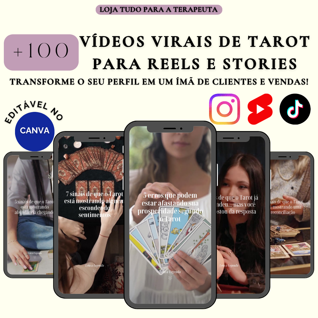 +100 VÍDEOS DE TAROT COM GANCHOS VIRAIS + LEGENDAS