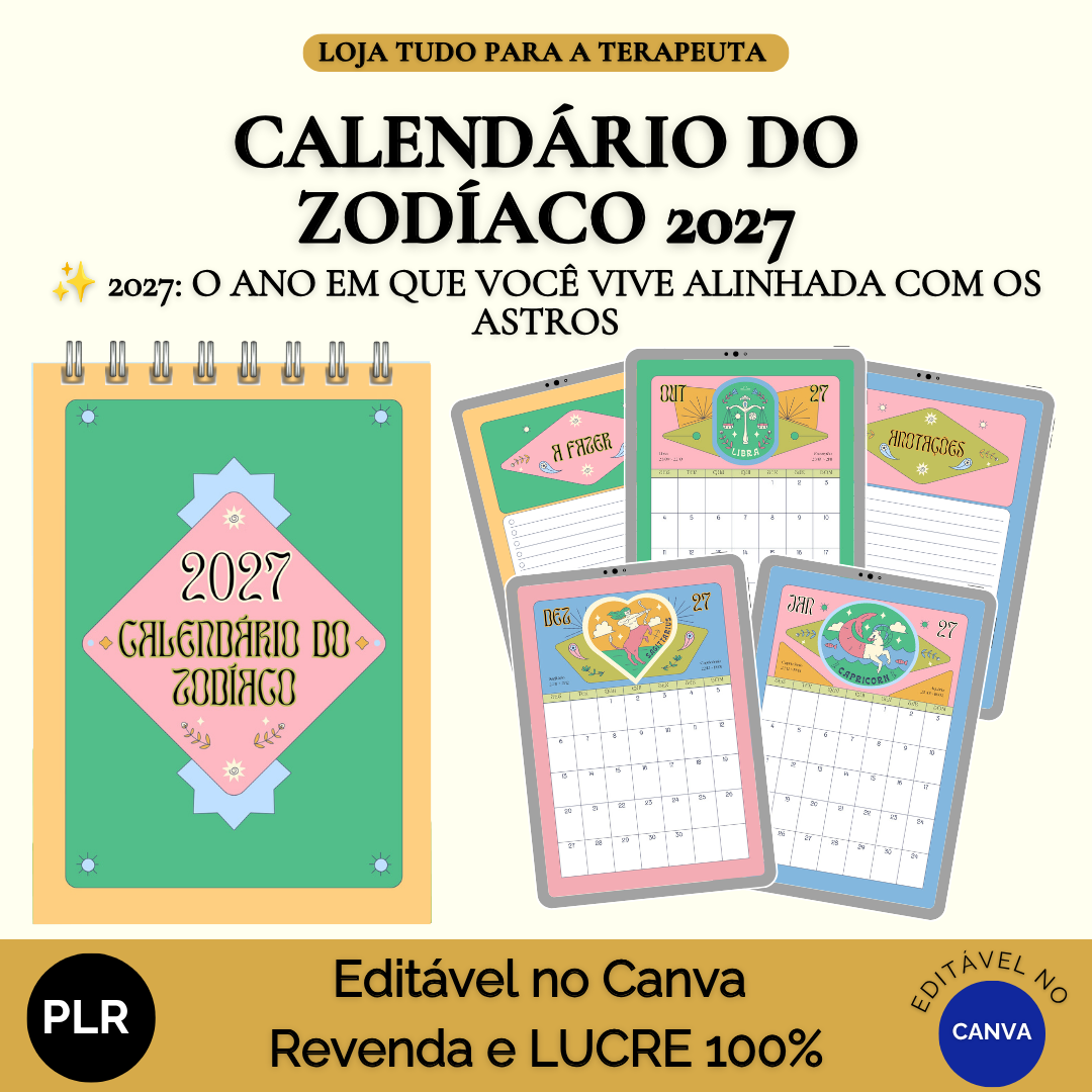 CALENDÁRIO DO ZODÍACO 2027 PARA TERAPEUTAS E BRUXAS MODERNAS E ASTRÓLOGAS