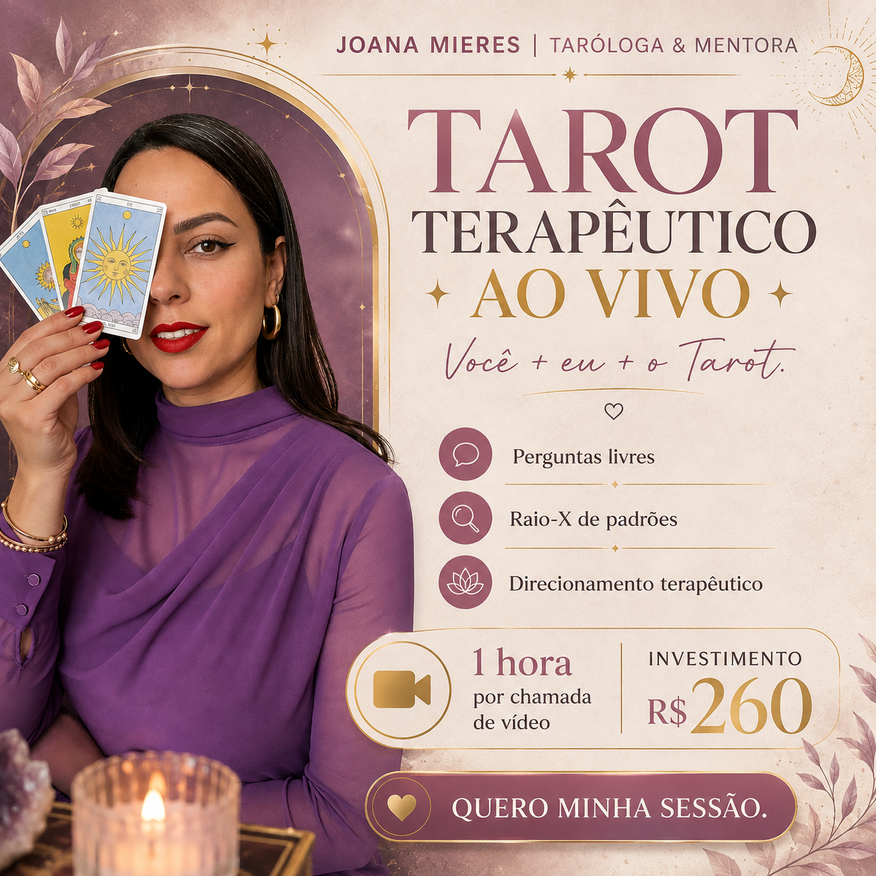 TIRAGEM E CONSULTA DE TAROT TERAPÊUTICO AO VIVO